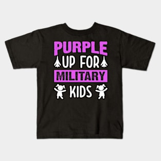 Purple Up For Military Kids Military Child Month USA Kids T-Shirt